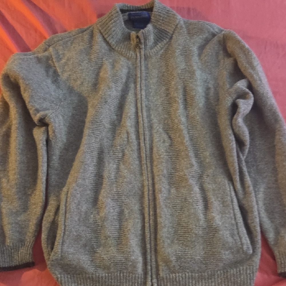 Pendleton Men's Heather Gray Zip-Up Sweater